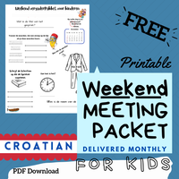 (Digital) 2025 Weekend Meeting Packet for Kids - CROATIAN