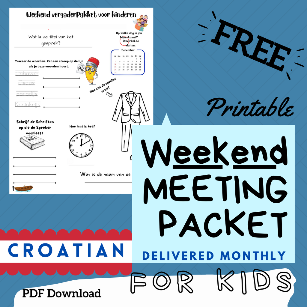 (Digital) 2025 Weekend Meeting Packet for Kids - CROATIAN