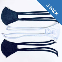 [CLEARANCE] 3 Layer Antibacterial Face Mask - White (S/M)-Face Mask-MASKlala-3 PACK ASSORTED (1 WHITE/2 CHARCOAL)-PEGlala.com