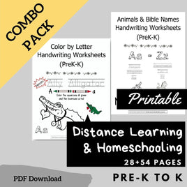 (Digital) Handwriting Worksheets Combo Pack (PreK-K)