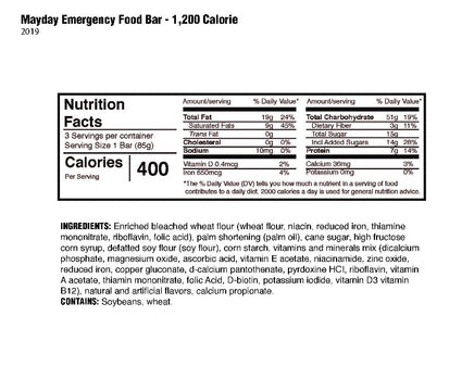 Mayday Emergency Food Bar 1200 Cal (36/case)