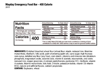 Mayday Mini Meal Emergency Food Bar 400 Cal (25 Count)