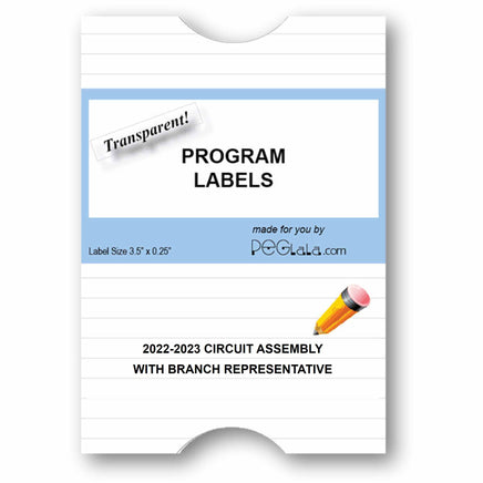 2022-2023 Friends of Peace Program Labels Circuit Assembly (w/Branch Representative)