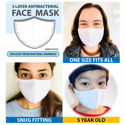 [CLEARANCE] 3 Layer Antibacterial Face Mask - White (S/M)-Face Mask-MASKlala-3 PACK WHITE-PEGlala.com