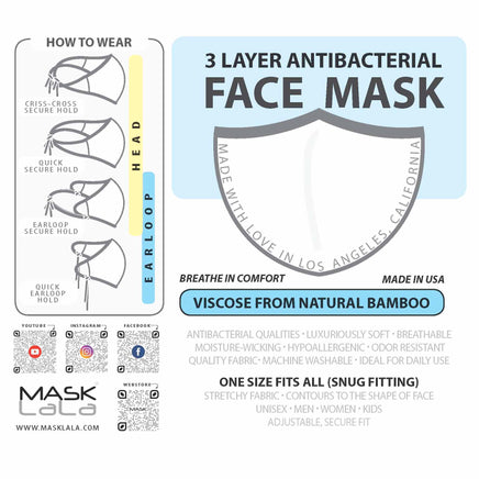 [CLEARANCE] 3 Layer Antibacterial Face Mask - Black (M/L)-Face Mask-MASKlala-3 PACK BLACK-PEGlala.com