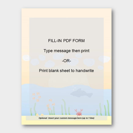 (Digital) Printable Stationery Paper - Sea  Cassia PDF peglala-com.myshopify.com PEGlala.com