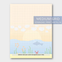 (Digital) Printable Stationery Paper - Sea  Cassia PDF peglala-com.myshopify.com PEGlala.com