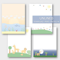 (Digital) Printable Stationery Paper Bundle - Paradise A. 4 Unlined Cassia PDF peglala-com.myshopify.com PEGlala.com