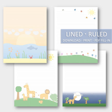 (Digital) Printable Stationery Paper Bundle - Paradise  Cassia PDF peglala-com.myshopify.com PEGlala.com