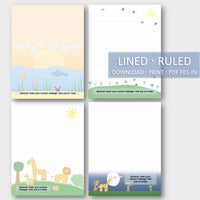 (Digital) Printable Stationery Paper Bundle - Paradise B. 4 College Ruled Cassia PDF peglala-com.myshopify.com PEGlala.com