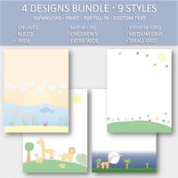 (Digital) Printable Stationery Paper Bundle - Paradise  Cassia PDF peglala-com.myshopify.com PEGlala.com